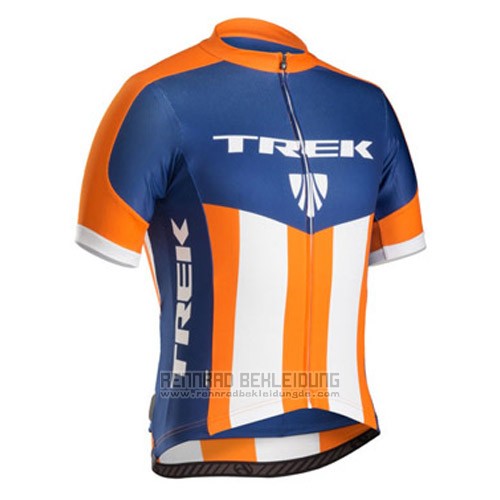 2016 Fahrradbekleidung Trek Bontrager Blau und Orange Trikot Kurzarm und Tragerhose